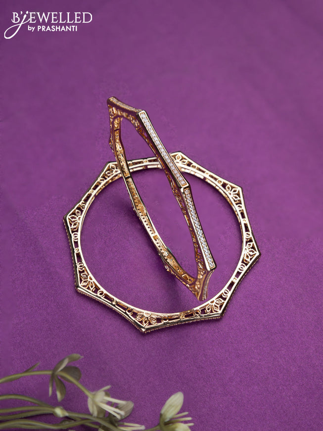 Bangles with cz stones in gold finish
