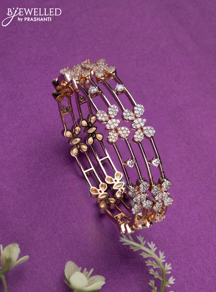 Bangles with cz stones in rose gold finish