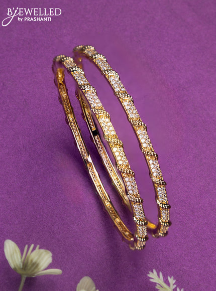 Bangles with cz stones in gold finish