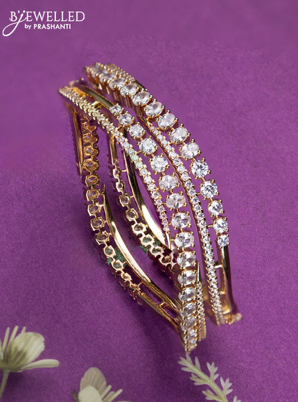Bangles with cz stones in gold finish