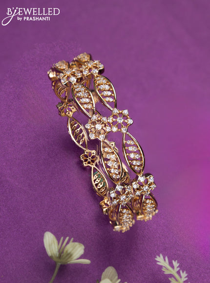 Bangles with cz stones in gold finish