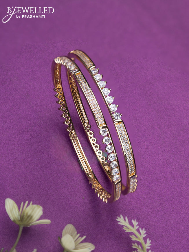 Bangles with cz stones in gold finish