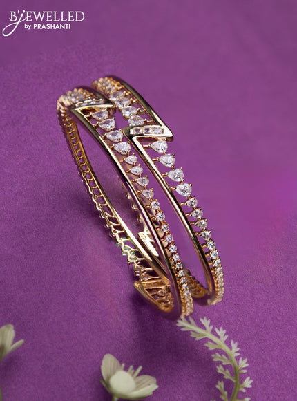 Bangles with cz stones in gold finish