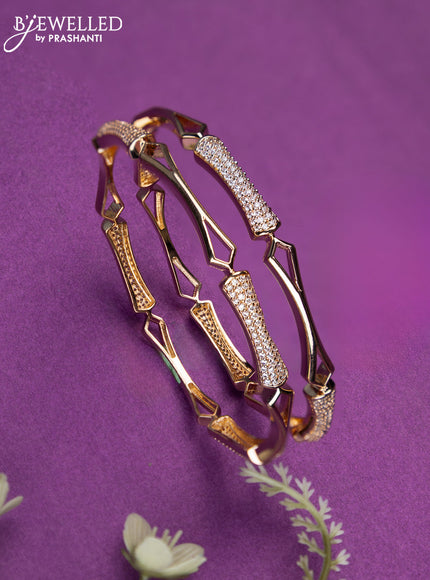 Bangles with cz stones in gold finish