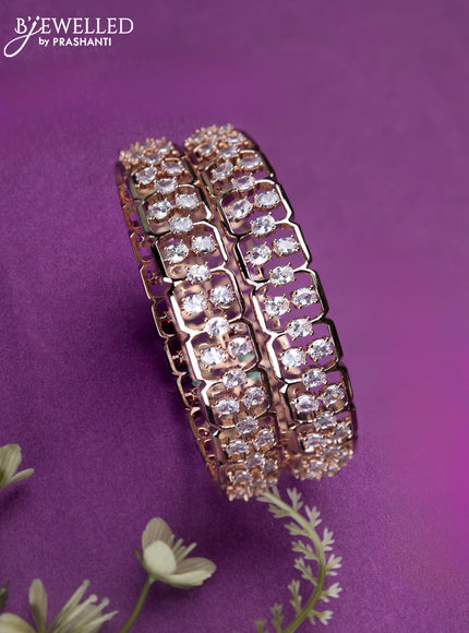Bangles with cz stones in rose gold finish