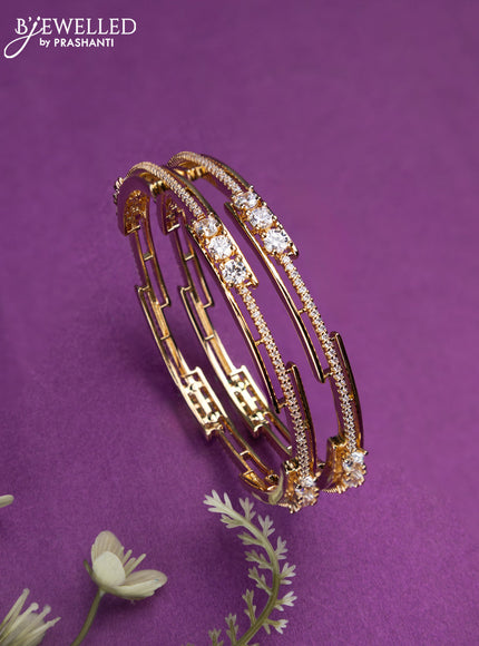 Bangles with cz stones in gold finish