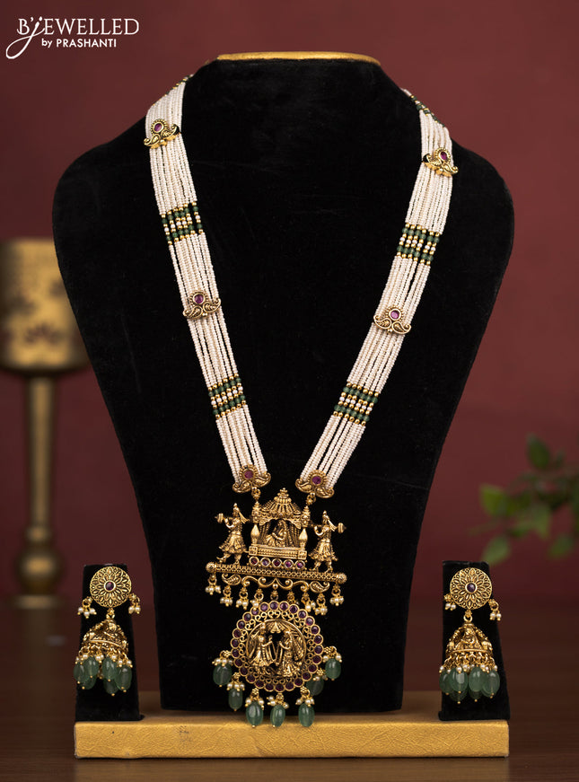 Beaded Haaram - Antique Pendant