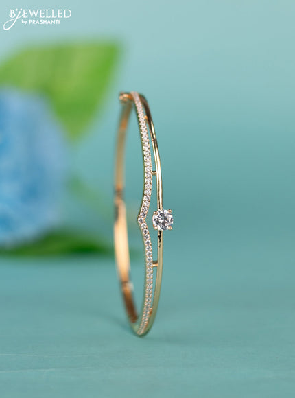 Zircon bracelet with cz stones in gold finish
