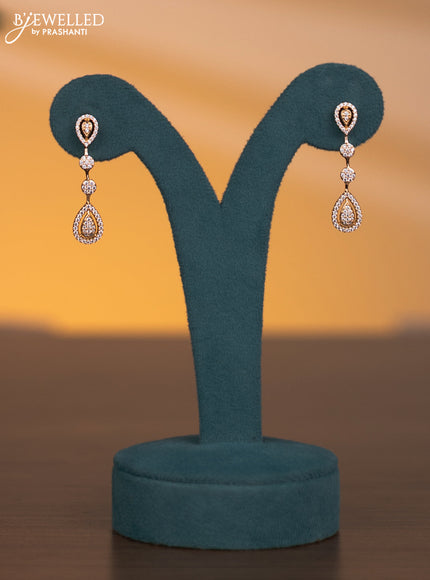 Zircon double layer necklace with cz stones in gold finish