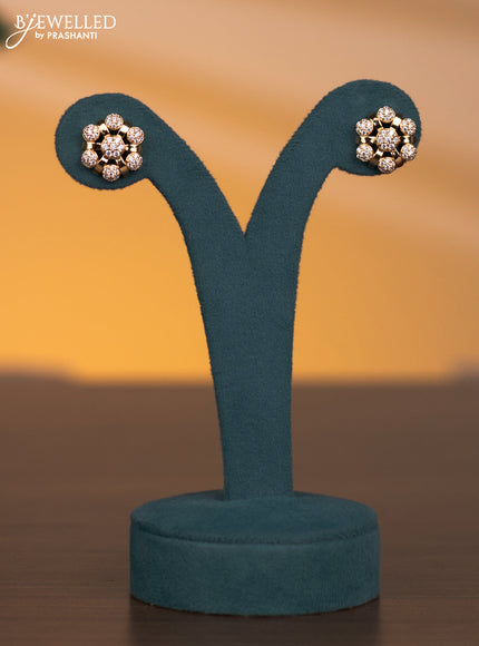Zircon necklace with cz stones in gold finish