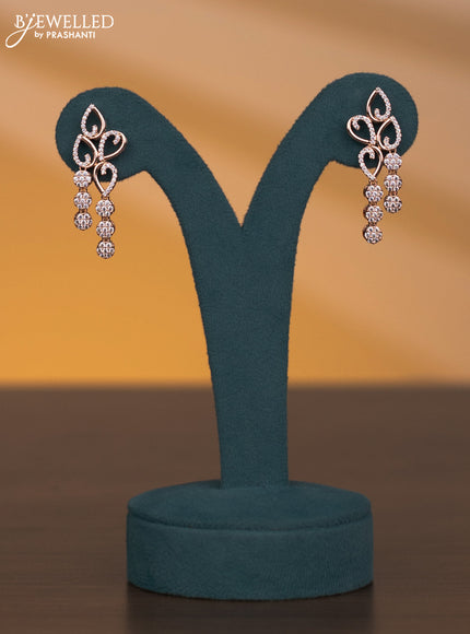 Rose gold double layer necklace with cz stones