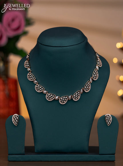 Rose gold necklace with cz stones