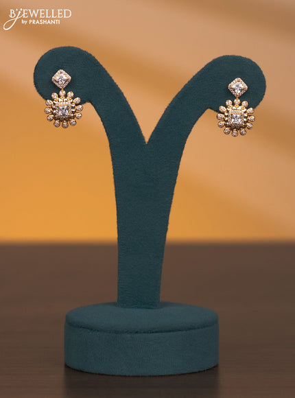 Zircon double layer necklace with cz stones in gold finish