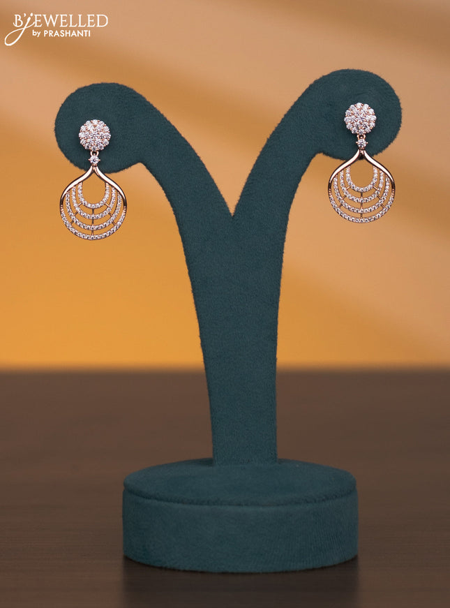 Rose gold necklace with cz stones