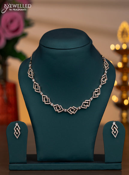 Rose gold necklace with cz stones