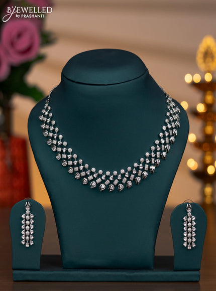 Zircon necklace with cz stones