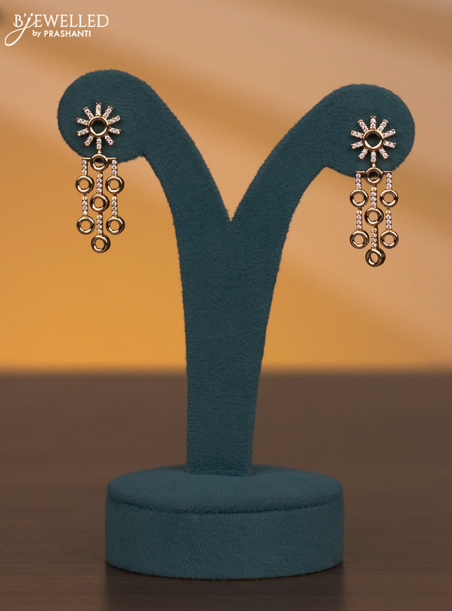 Zircon multilayer necklace with cz stones in gold finish