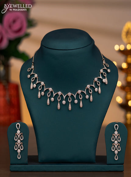 Rose gold necklace with cz stones