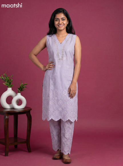 Mild Lavender Cotton Hakoba Work Co-Ord Set