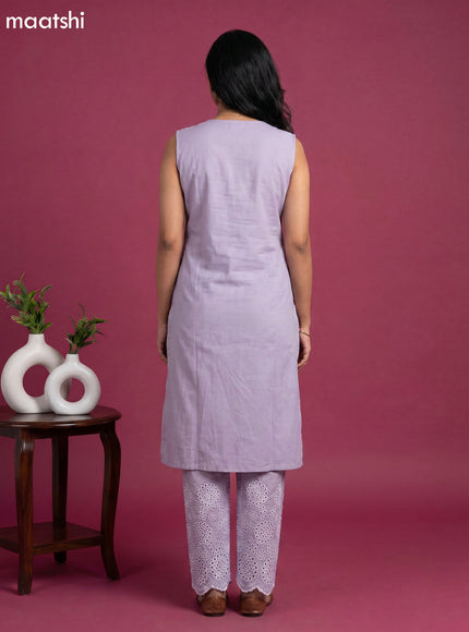 Mild Lavender Cotton Hakoba Work Co-Ord Set