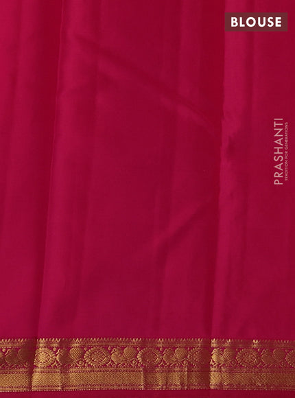 Pure kanchipuram silk saree dual shade of pinkish orange and pink with zari woven buttas and zari woven border