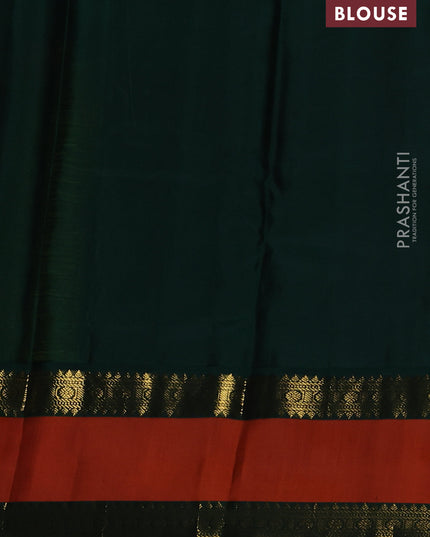 Pure kanchipuram silk saree lime green and Bottle green with allover vairaosi pattern & buttas and rettapet zari woven border