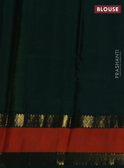 Pure kanchipuram silk saree lime green and Bottle green with allover vairaosi pattern & buttas and rettapet zari woven border