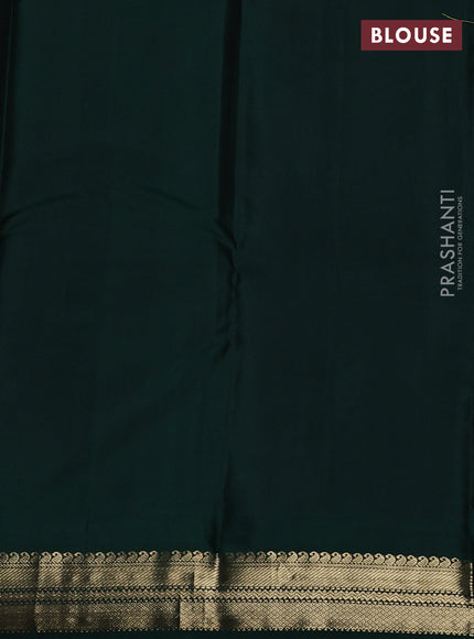 Pure kanchipuram silk saree red and green with plain body and zari woven korvai border