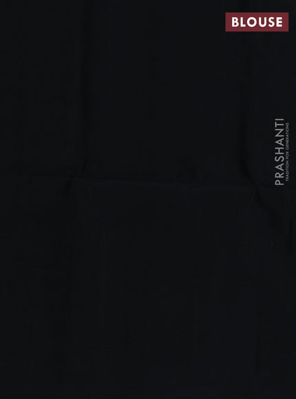 Pure soft silk saree black with zari woven buttas in borderless style