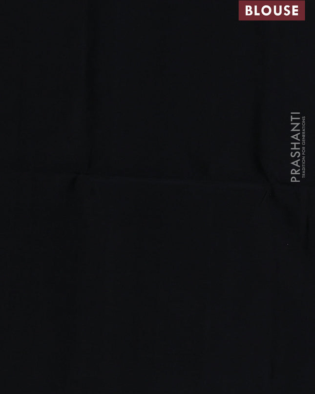 Pure soft silk saree black with zari woven buttas in borderless style