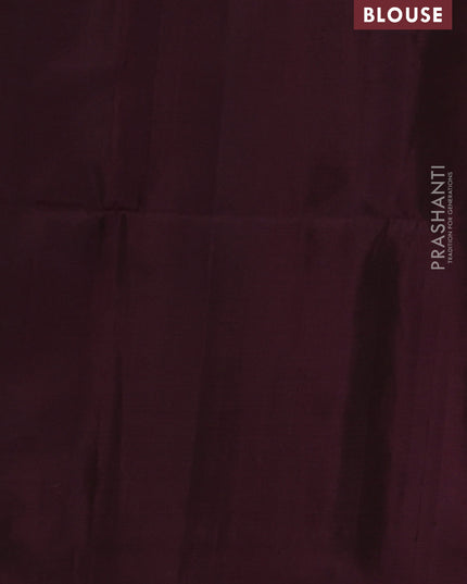 Pure soft silk saree deep maroon with zari woven buttas in borderless style