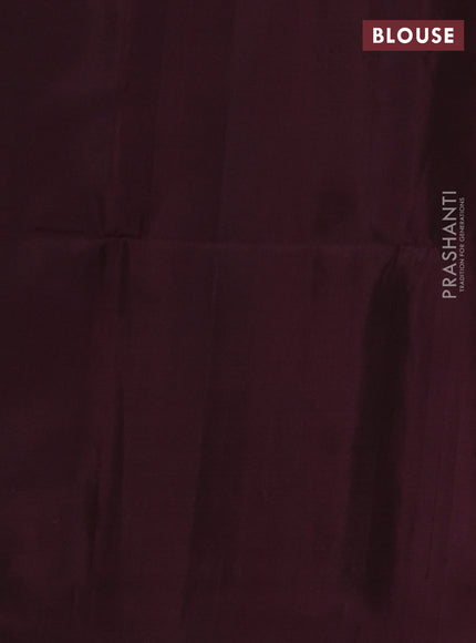 Pure soft silk saree deep maroon with zari woven buttas in borderless style