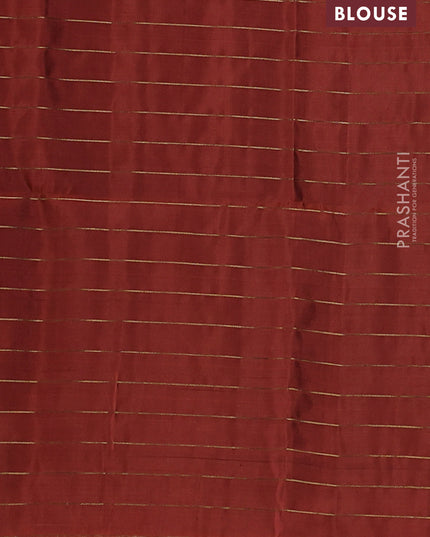 Pure soft silk saree coffee brown and rustic orange with allover zari checks & buttas in borderless style
