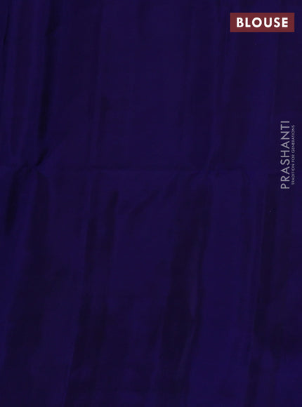 Pure soft silk saree blue with zari woven buttas and zari woven butta border