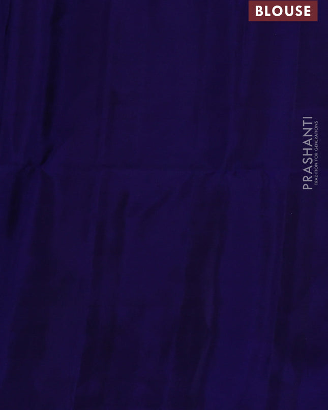Pure soft silk saree blue with zari woven buttas and zari woven butta border