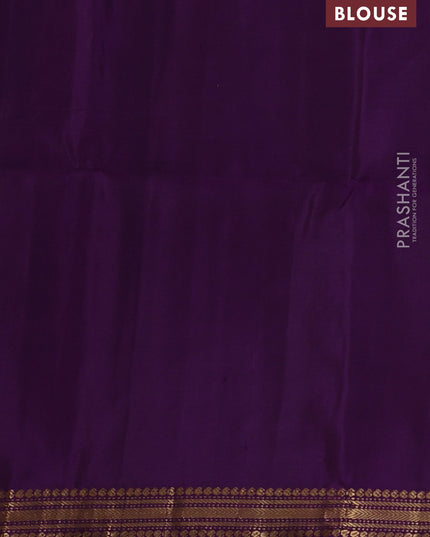 Pure soft silk saree mustard green and purple with zari woven buttas and zari woven border
