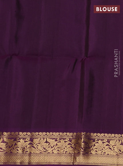 Pure soft silk saree rustic orange and purple with zari woven buttas and zari woven border