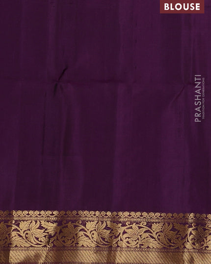 Pure soft silk saree magenta pink and purple with zari woven buttas and zari woven border