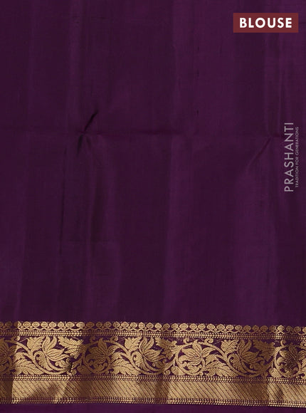 Pure soft silk saree magenta pink and purple with zari woven buttas and zari woven border