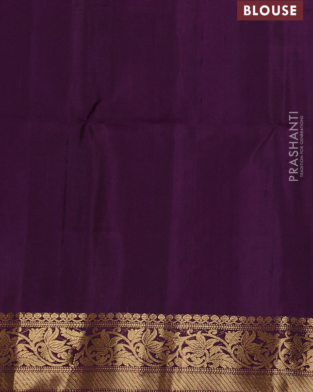 Pure soft silk saree magenta pink and purple with zari woven buttas and zari woven border