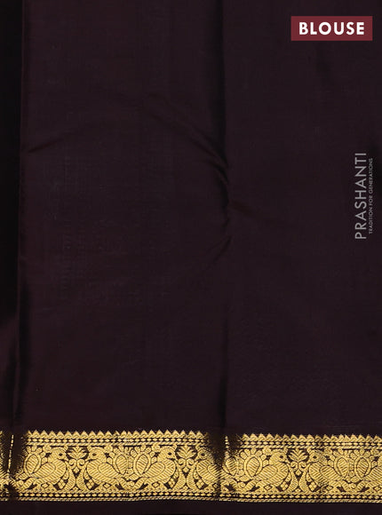 Pure kanchipuram silk saree dual shade of pink and brown with zari woven buttas and zari woven border