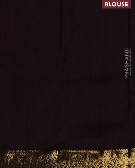 Pure kanchipuram silk saree yellow and brown with zari woven buttas and zari woven border