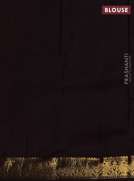 Pure kanchipuram silk saree yellow and brown with zari woven buttas and zari woven border