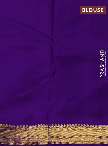Pure kanchipuram silk saree lotus pink and violet with zari woven buttas and zari woven korvai border