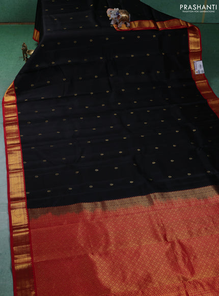 Pure kanchipuram silk saree coffee brown and red with zari woven buttas and zari woven korvai border