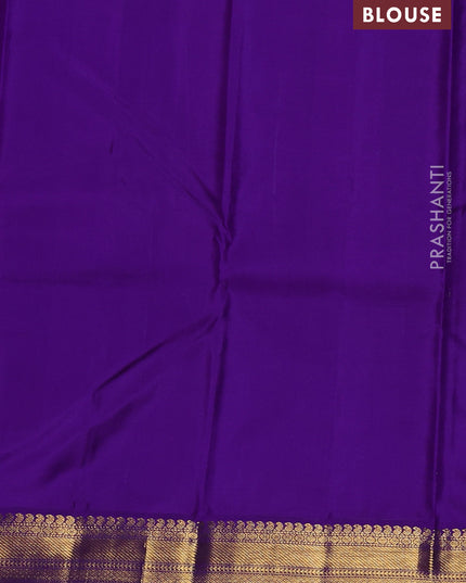 Pure kanchipuram silk saree pink and violet with zari woven buttas and zari woven korvai border
