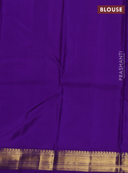 Pure kanchipuram silk saree pink and violet with zari woven buttas and zari woven korvai border