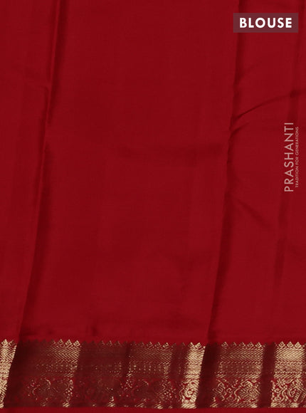 Pure kanchipuram silk saree teal green and red with allover vairaosi pattern and zari woven korvai border
