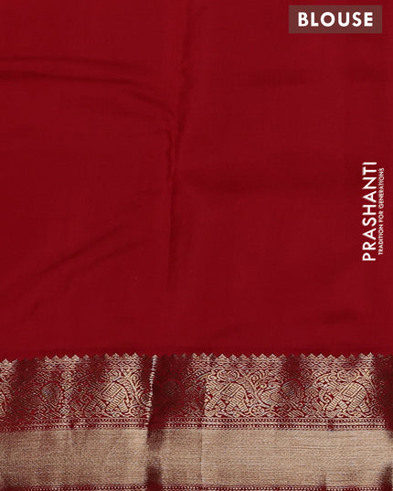Pure kanchipuram silk saree deep maroon and red with zari woven buttas and zari woven korvai border