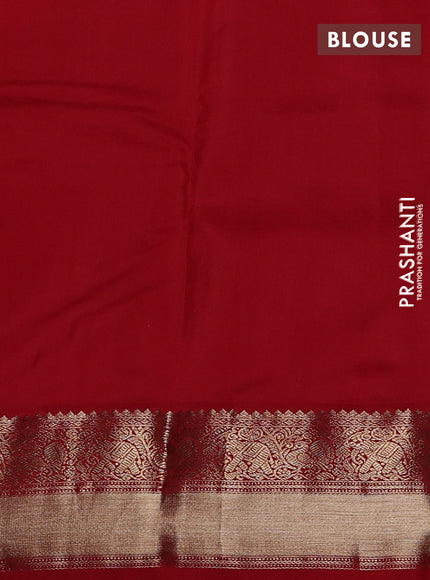 Pure kanchipuram silk saree deep maroon and red with zari woven buttas and zari woven korvai border